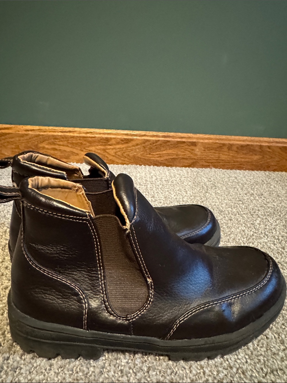 GAP Little Boys Brown Leather Slip-On Chelsea Boots - Picture 6 of 15